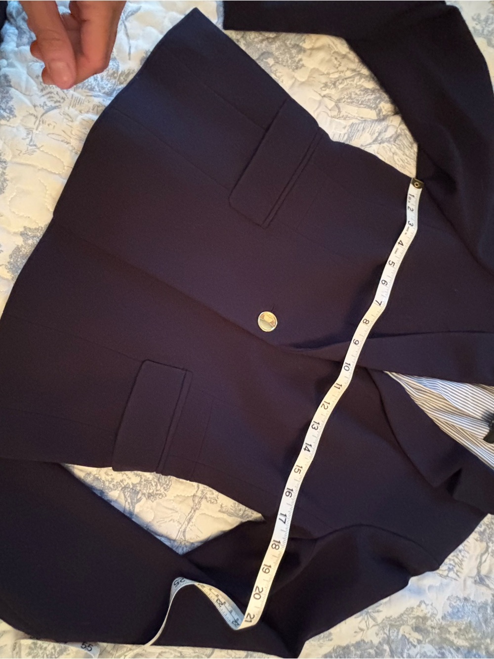 J. Crew Navy Blazer sz 8 Mayfair Classic Tailored Jacket gold 1-button preppy - Picture 7 of 16